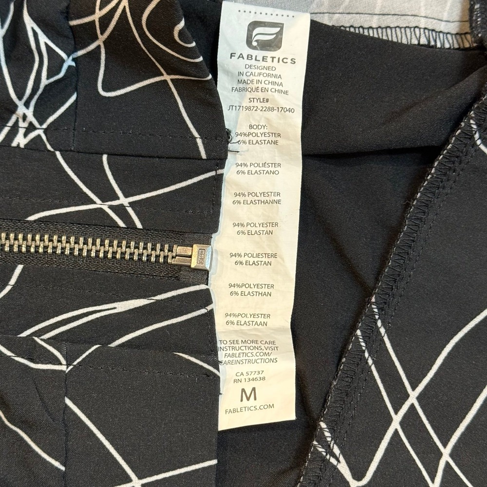 Fabletics Medium Jacket Black Micro Linear Like N… - image 3